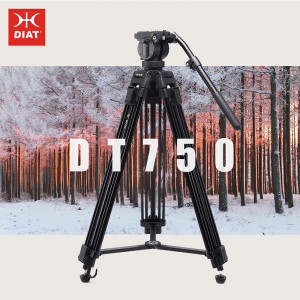DIAT nieuwe DT750 videocamera ondersteunt statief drie secties 1.7 meter hoog DSLR zwaar statief